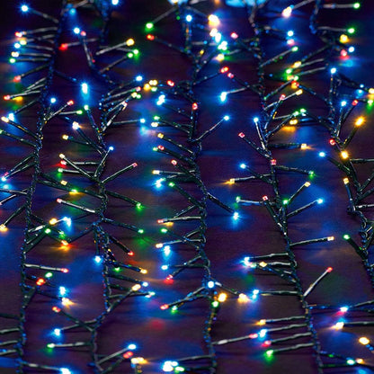 USB powered 750 Superbright LED (63 foot) Green Wire Multifunction Lights with Timer - Multicolor