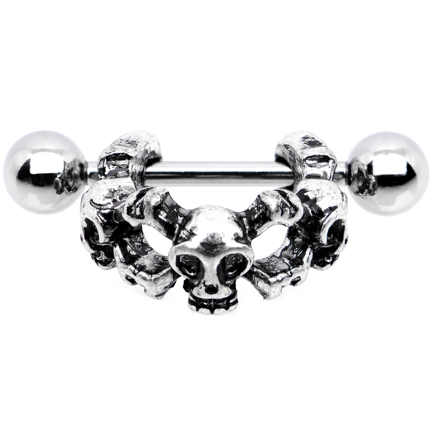 16G 1/2 Gothic Skull Cartilage Cuff