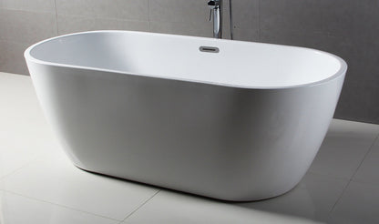 ALFI brand  AB8839 67 inch White Oval Acrylic Free Standing Soaking Bathtub