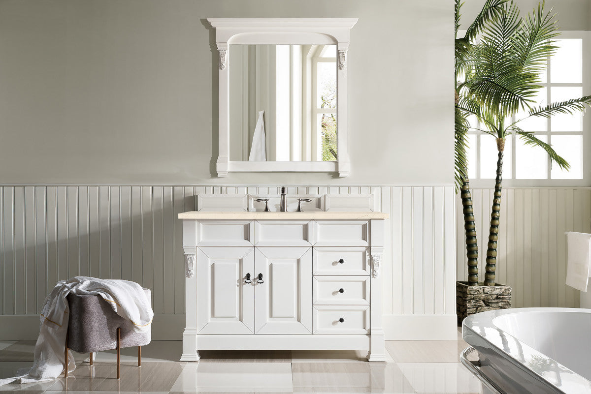 Brookfield 48" Single Vanity Cabinet, Bright White