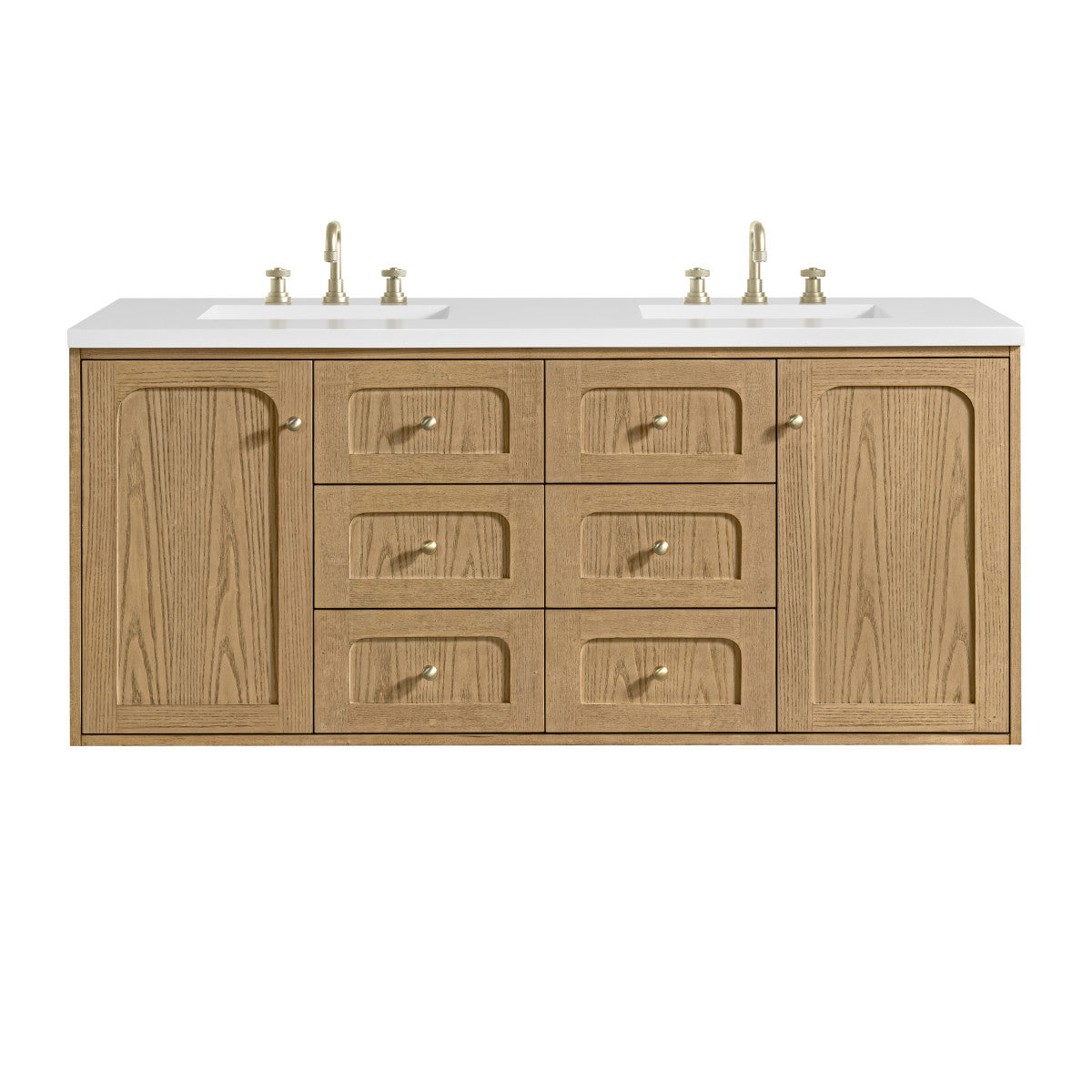 Laurent 60" Double Vanity, Light Natural Oak