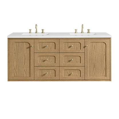 Laurent 60" Double Vanity, Light Natural Oak
