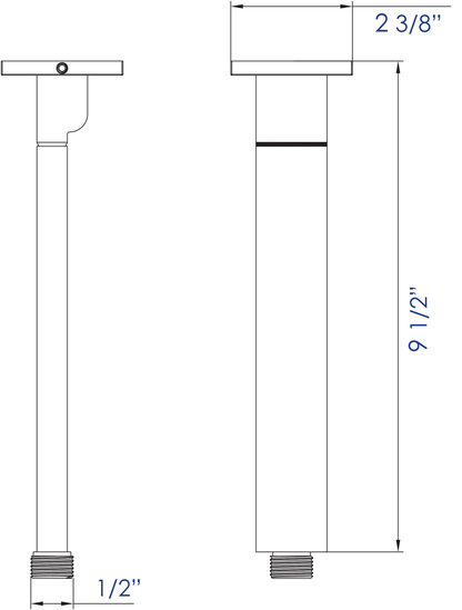 ALFI brand AB9SC 9" Modern Square Ceiling Mounted Shower Arm