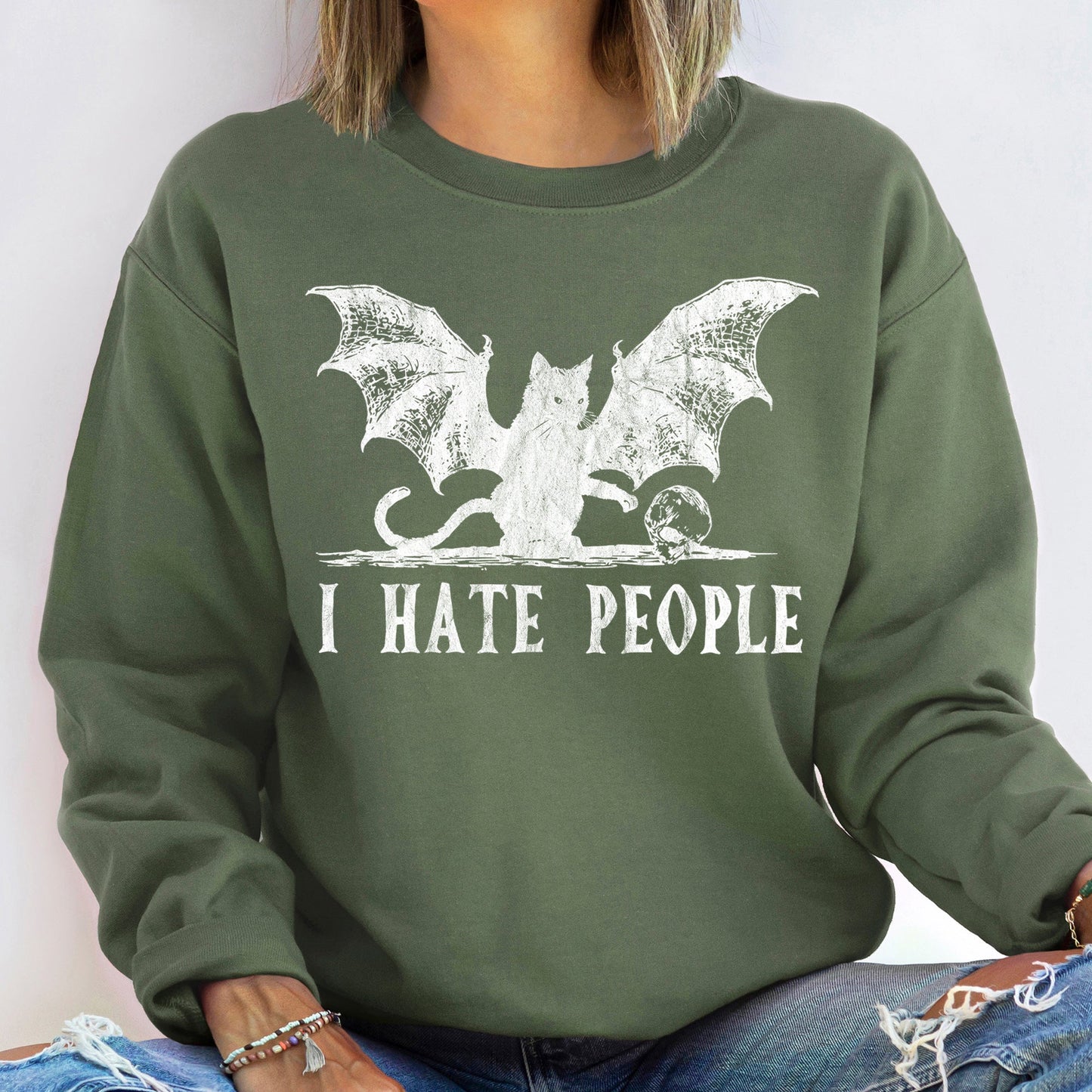 I Hate People Vintage Halloween Sweatshirt