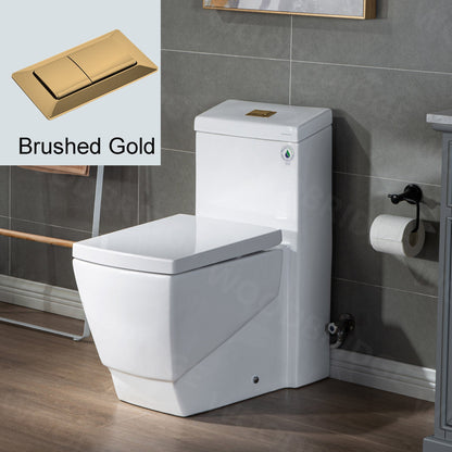 WOODBRIDGE Modern Square Design One Piece Dual Flush 1.28 GP Toilet,Chair Height with Soft Closing Seat