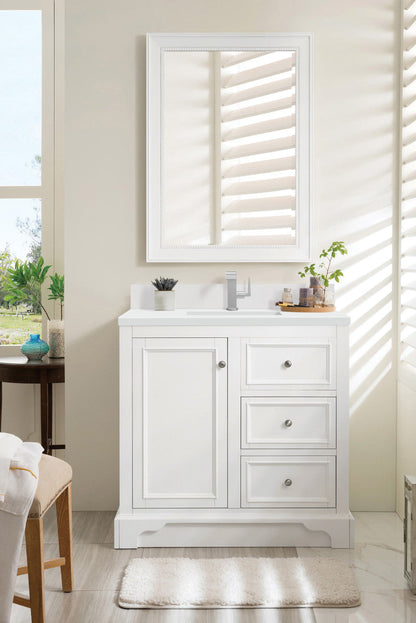 De Soto 36" Single Vanity Cabinet, Bright White