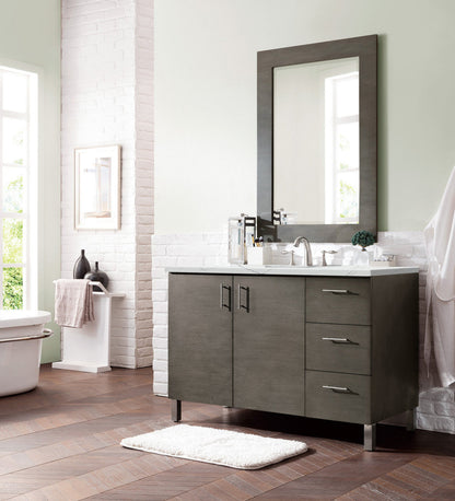 Metropolitan 48" Single Vanity Cabinet, Silver Oak