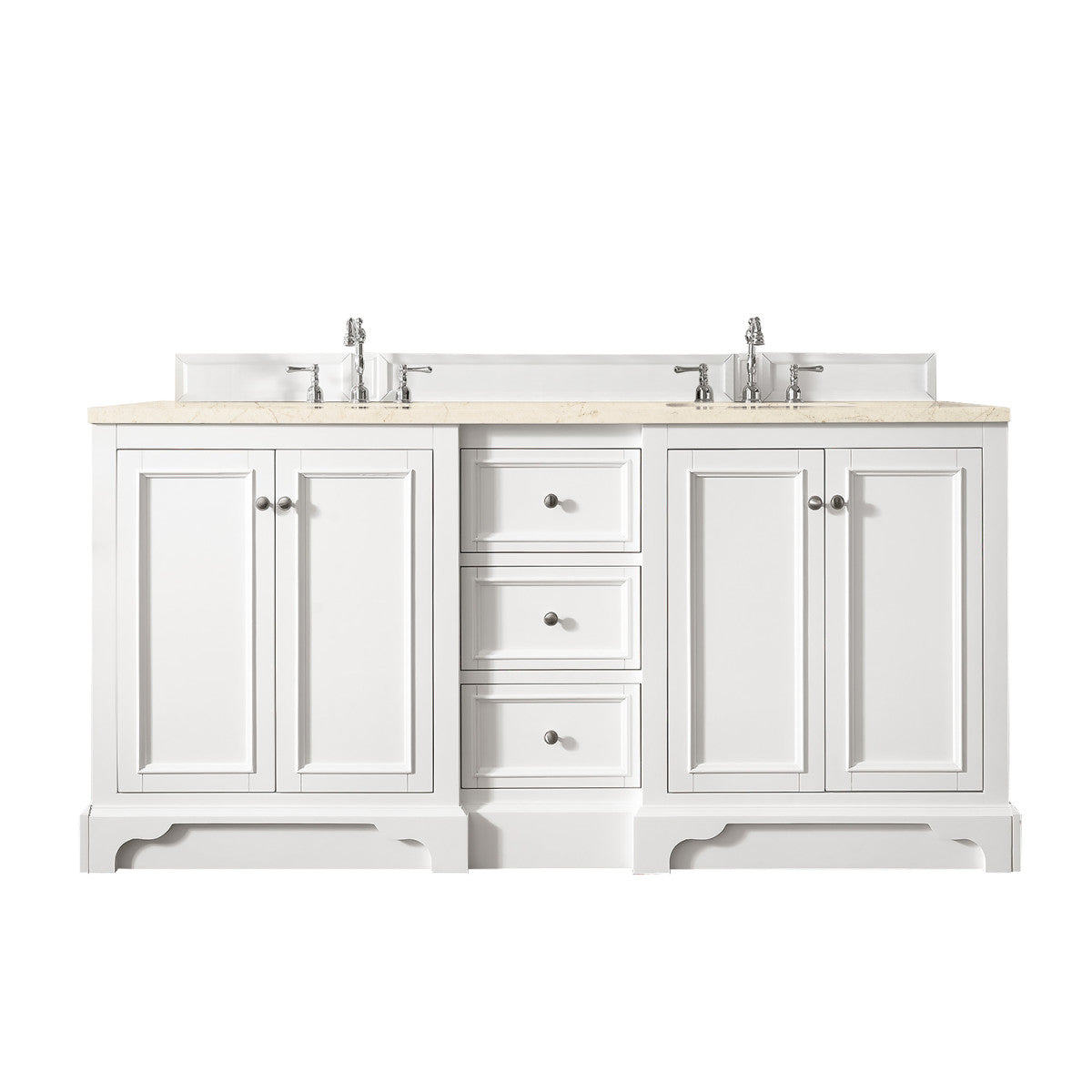 De Soto 72" Double Vanity Cabinet, Bright White