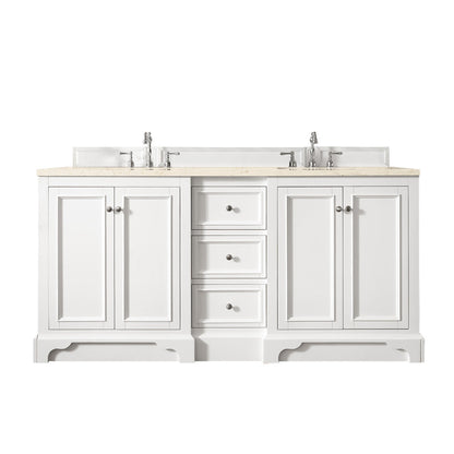 De Soto 72" Double Vanity Cabinet, Bright White