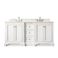 De Soto 72" Double Vanity Cabinet, Bright White