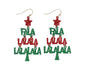 Sparkling "Fa La La La La" Christmas Tree Earrings