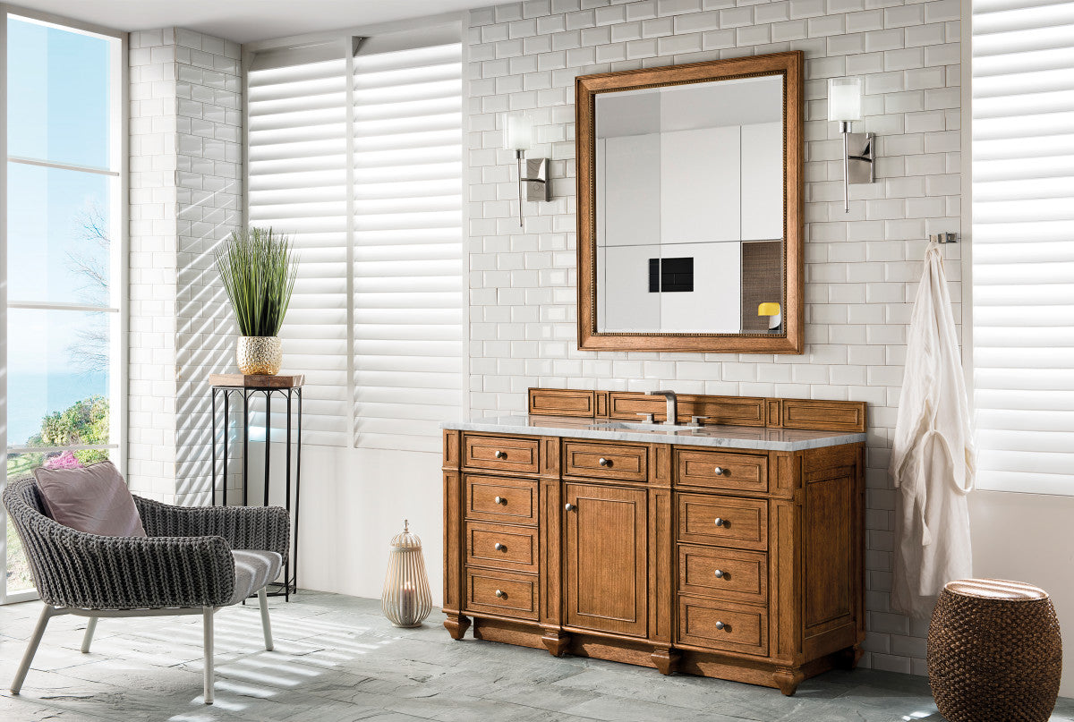 Bristol 60" Single Vanity Cabinet, Bright White