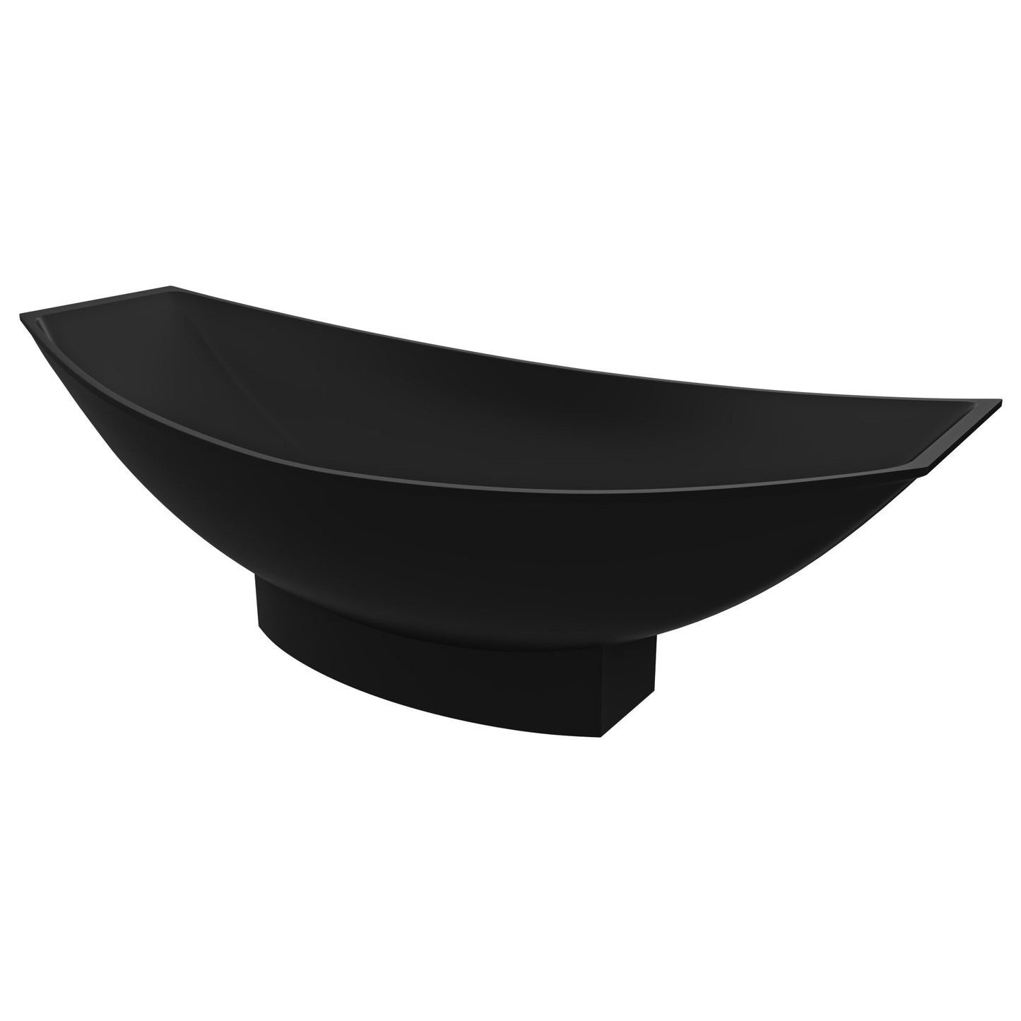 ALFI brand  AB9991BM Black Matte 71" Solid Surface Resin Free Standing Hammock Style Bathtub