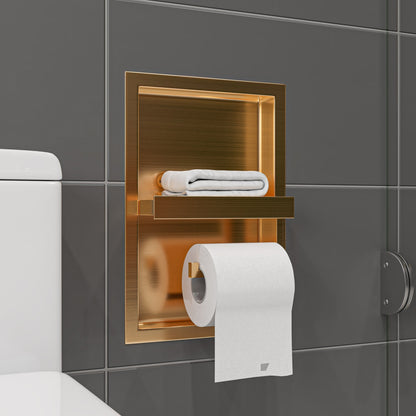 AlFI brand ABTPNP88 Stainless Steel Recessed Toilet Paper Holder Niche