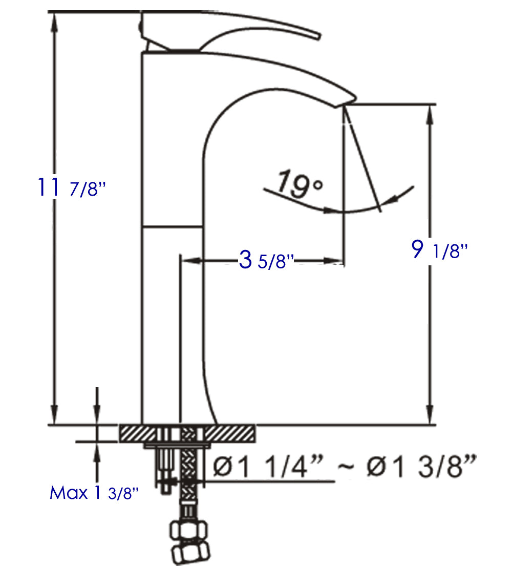 ALFI brand AB1587 Single Lever Bathroom Faucet