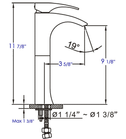 ALFI brand AB1587 Single Lever Bathroom Faucet