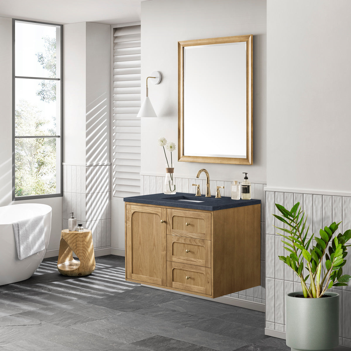 Laurent 36" Single Vanity Cabinet, Light Natural Oak