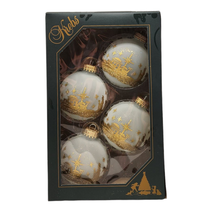 Krebs Value Glass Ornament 4 pack - Golden Nativity