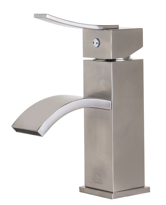 ALFI brand AB1258 Square Body Curved Spout Single Lever Bathroom Faucet