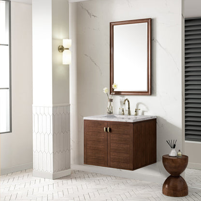 Amberly 30" Single Vanity Cabinet, Mid-Century Walnut