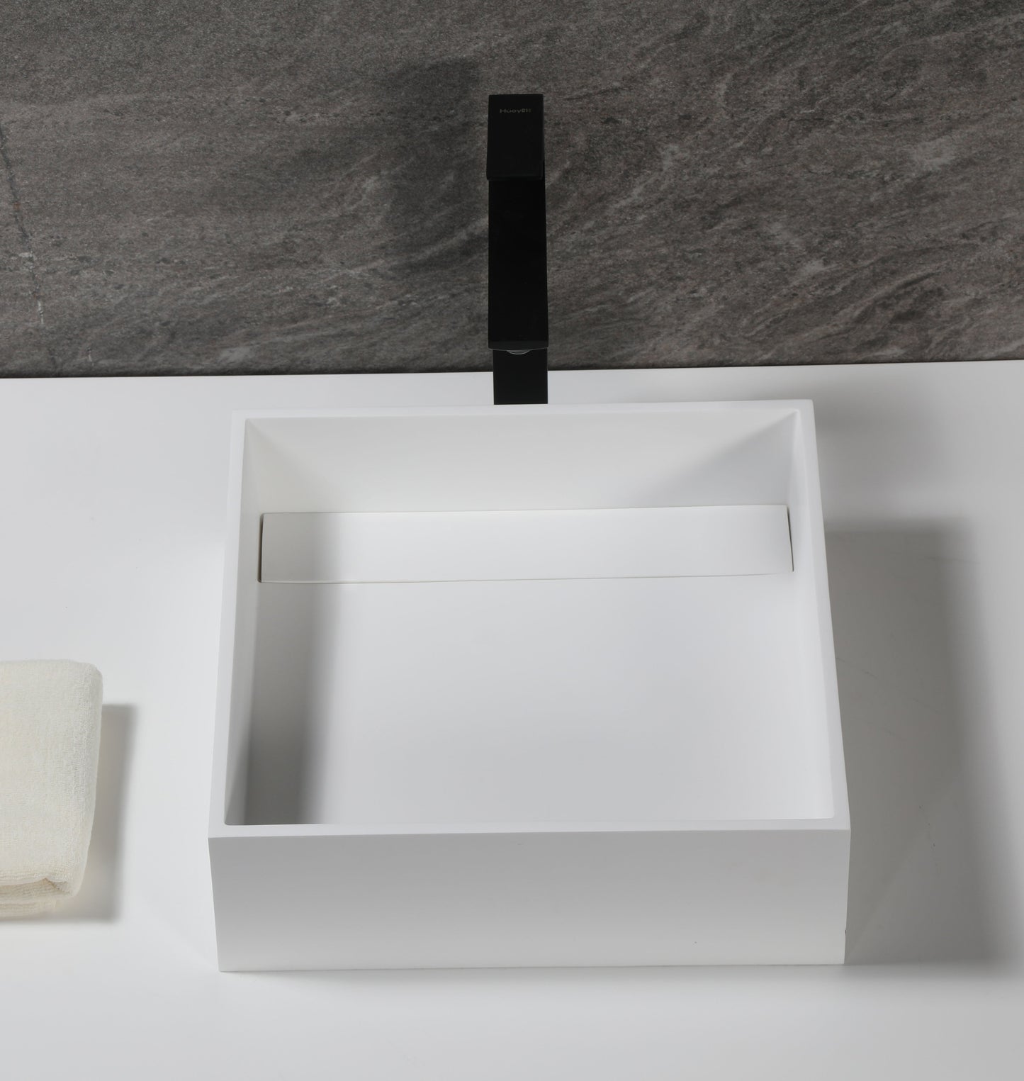 ALFI brand  ABRS14S 14" Square White Matte Solid Surface Resin Sink