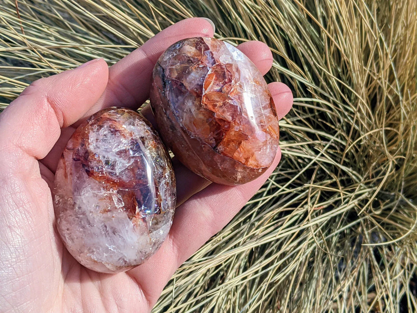 Fire Quartz Palm Stones