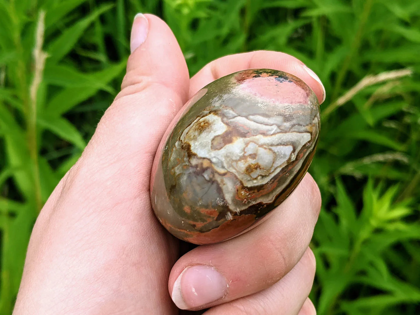 Polychrome Jasper Palm Stones