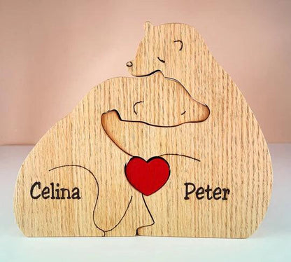 Wooden Bear Family Puzzle -  Gift for Family Members, Parent, Grandparent, Mom and Dad, Grandma & Grandpa, Mother's Day, Father's Day