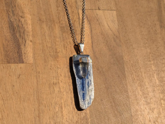 Blue Kyanite + Clear Quartz Necklace