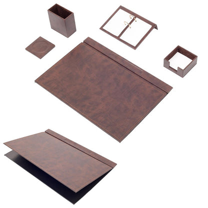 MOOG Leather Desk Set-5 Accessories -Turquoise- 5 PCS