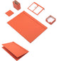 MOOG Leather Desk Set-5 Accessories -White- 5 PCS