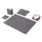 MOOG Leather Desk Set-5 Accessories -White- 5 PCS