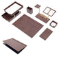 MOOG Leather Desk Set - Double Document Tray- White - 10 PCS