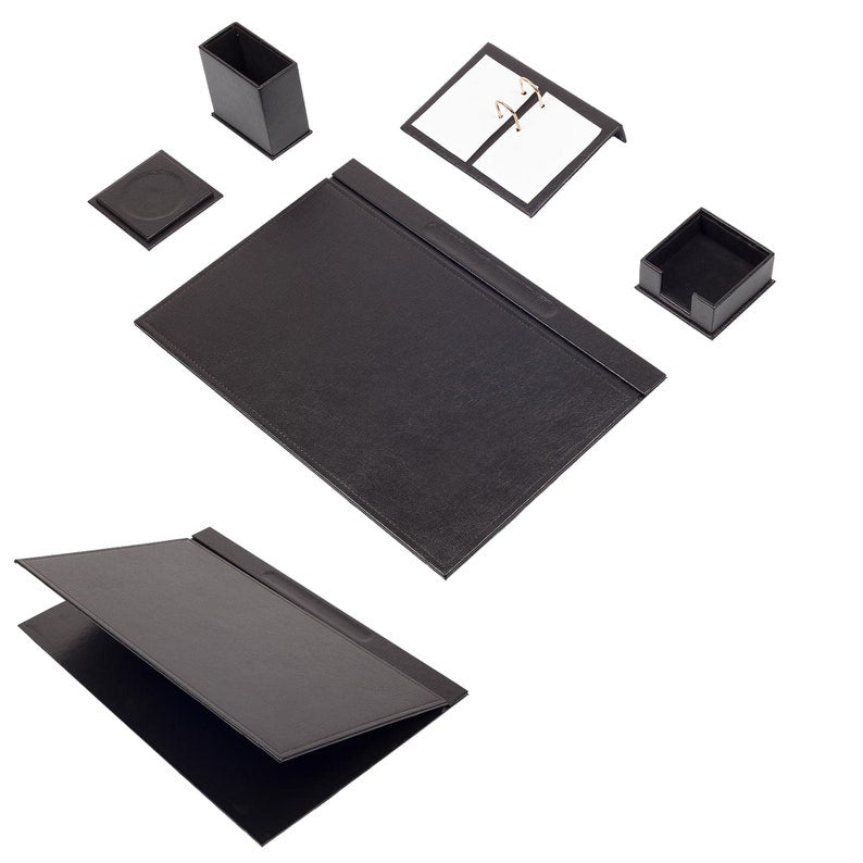 MOOG Leather Desk Set-5 Accessories -White- 5 PCS