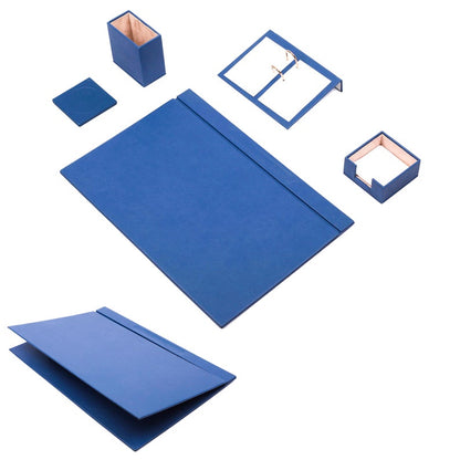 MOOG Leather Desk Set-5 Accessories -White- 5 PCS