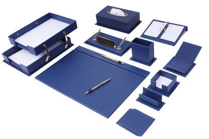 MOOG Luxury Desk Set- 14 Accessories -Blue- 14 PCS