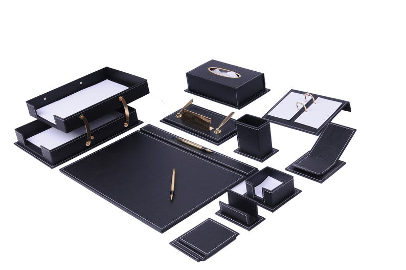 MOOG Luxury Desk Set- 14 Accessories -Blue- 14 PCS