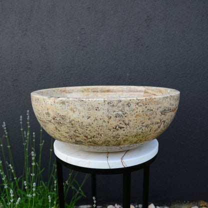 HANDCRAFTED VALENCIA TRAVERTINE SINK