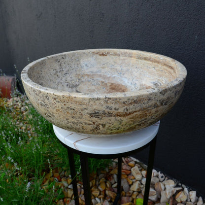 HANDCRAFTED VALENCIA TRAVERTINE SINK