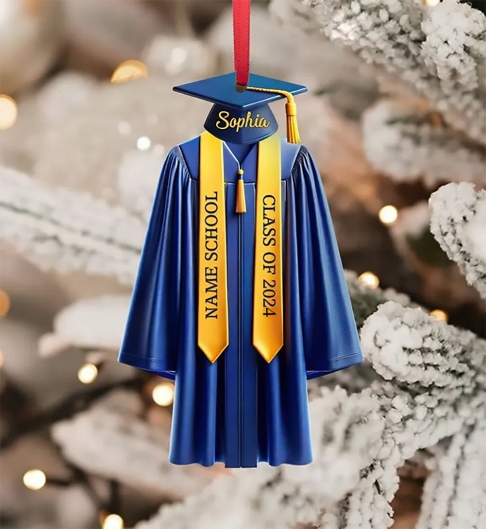 Graduation Ornament - Personalized Custom Shaped Acrylic Ornament - Class Of 2025, Graduation Gift