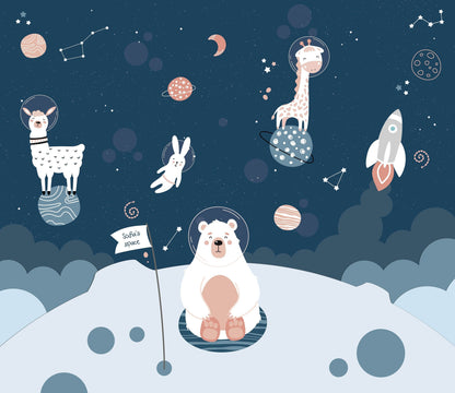 Animals in Space Mural | Kitchen + Metal