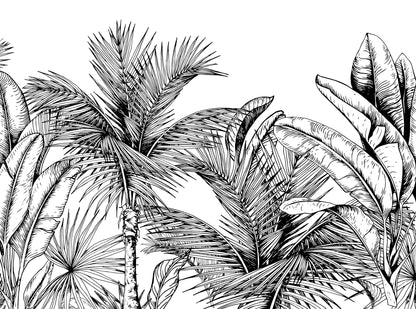 Black and white tropical trees | Kitchen + Metal