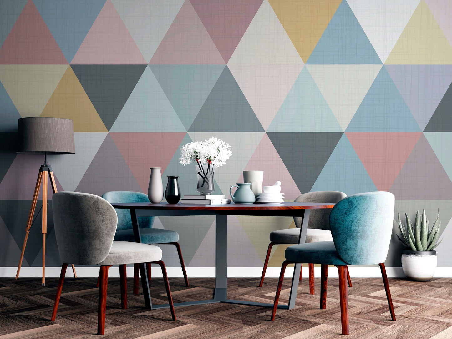 Triangle Abstract Wall Mural | Kitchen + Metal