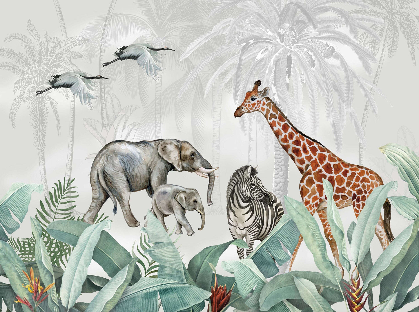 African Safari Mural | Kitchen + Metal