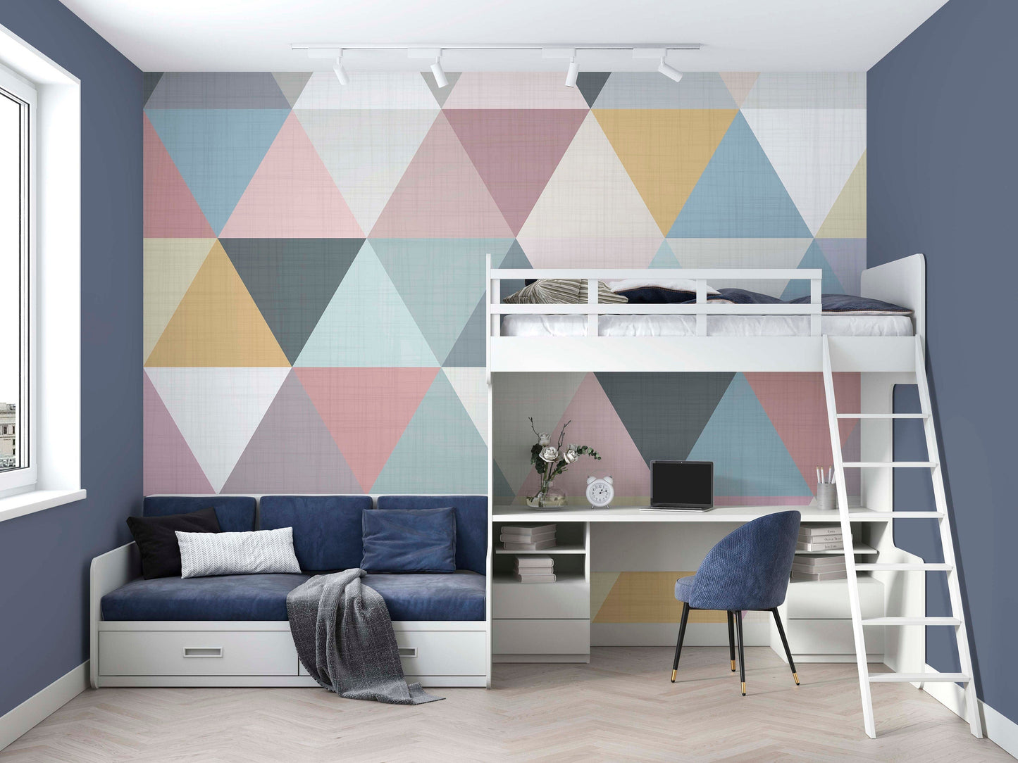 Triangle Abstract Wall Mural | Kitchen + Metal