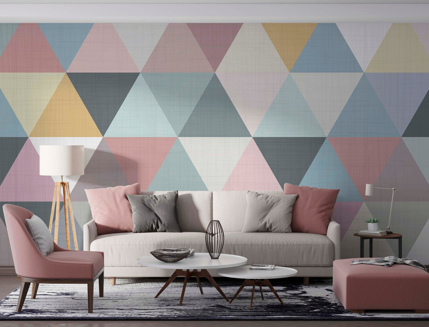 Triangle Abstract Wall Mural | Kitchen + Metal