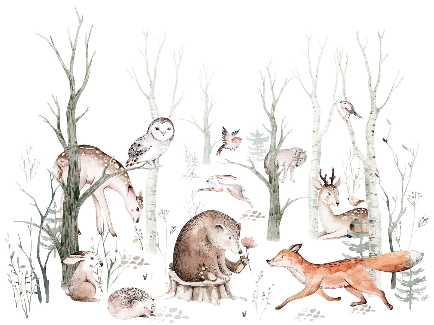 Animals in the forest mural | Kitchen + Metal