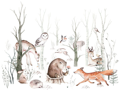 Animals in the forest mural | Kitchen + Metal