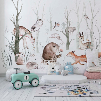 Animals in the forest mural | Kitchen + Metal
