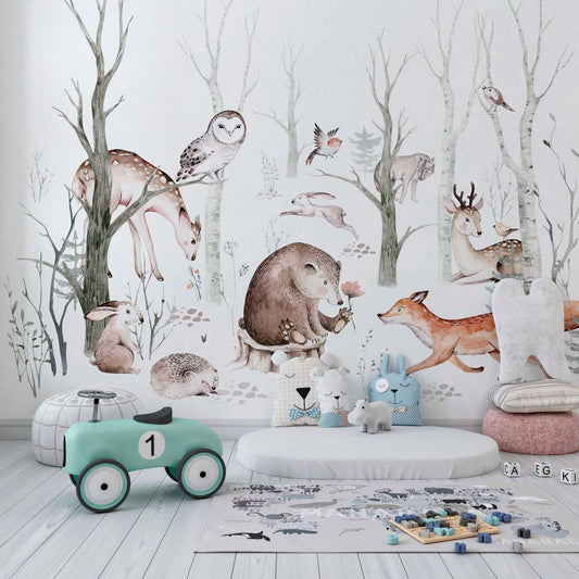 Animals in the forest mural | Kitchen + Metal